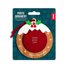 Wooden Christmas Pudding Photo Decoration